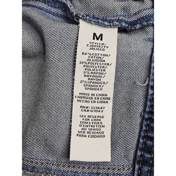 Celebrity Pink Women's Distressed Size Medium Denim Cropped Jean Jacket - Picture 6 of 6